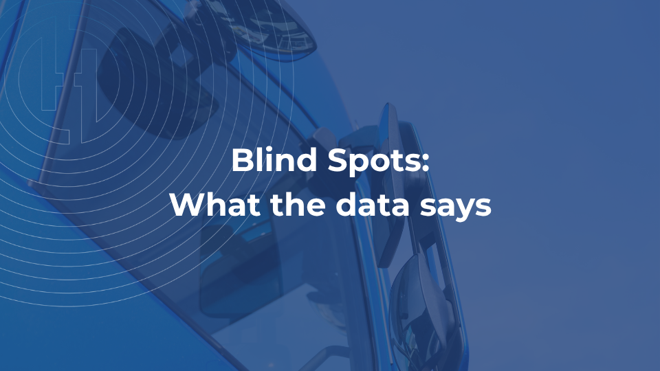 Side image of a HGV with the blind spot camera displayed